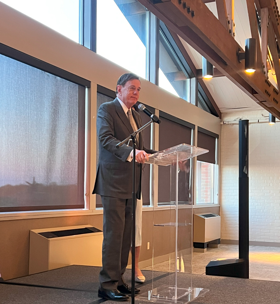 Robert Stack, President and CEO of Community Options, Inc., speaks at the Phil Lian and Joan Mueller Phenomenal Golf Classic on May 19, 2025, at Union League Liberty Hill in Lafayette Hill, PA. The event raised $500,000 in support of housing and employment opportunities for people with disabilities.